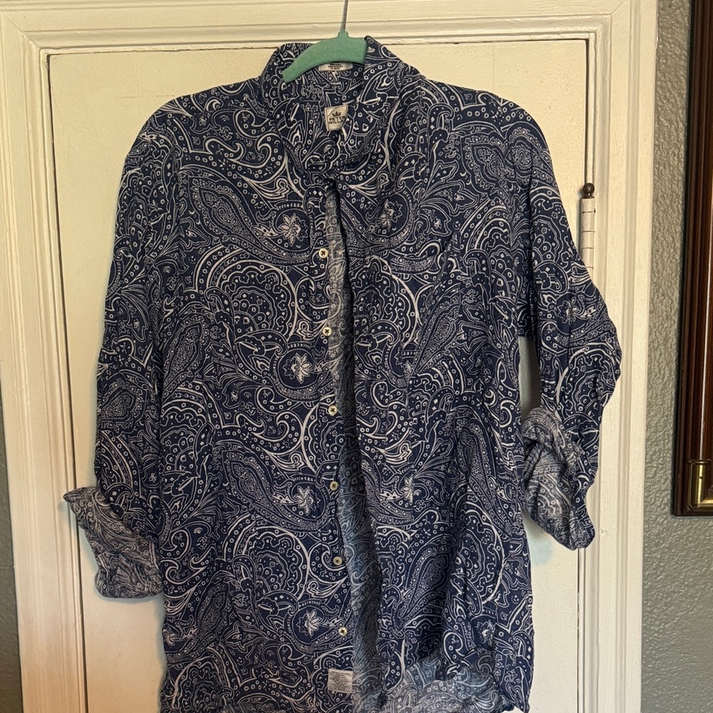 Paisley Blue Linen Shirt